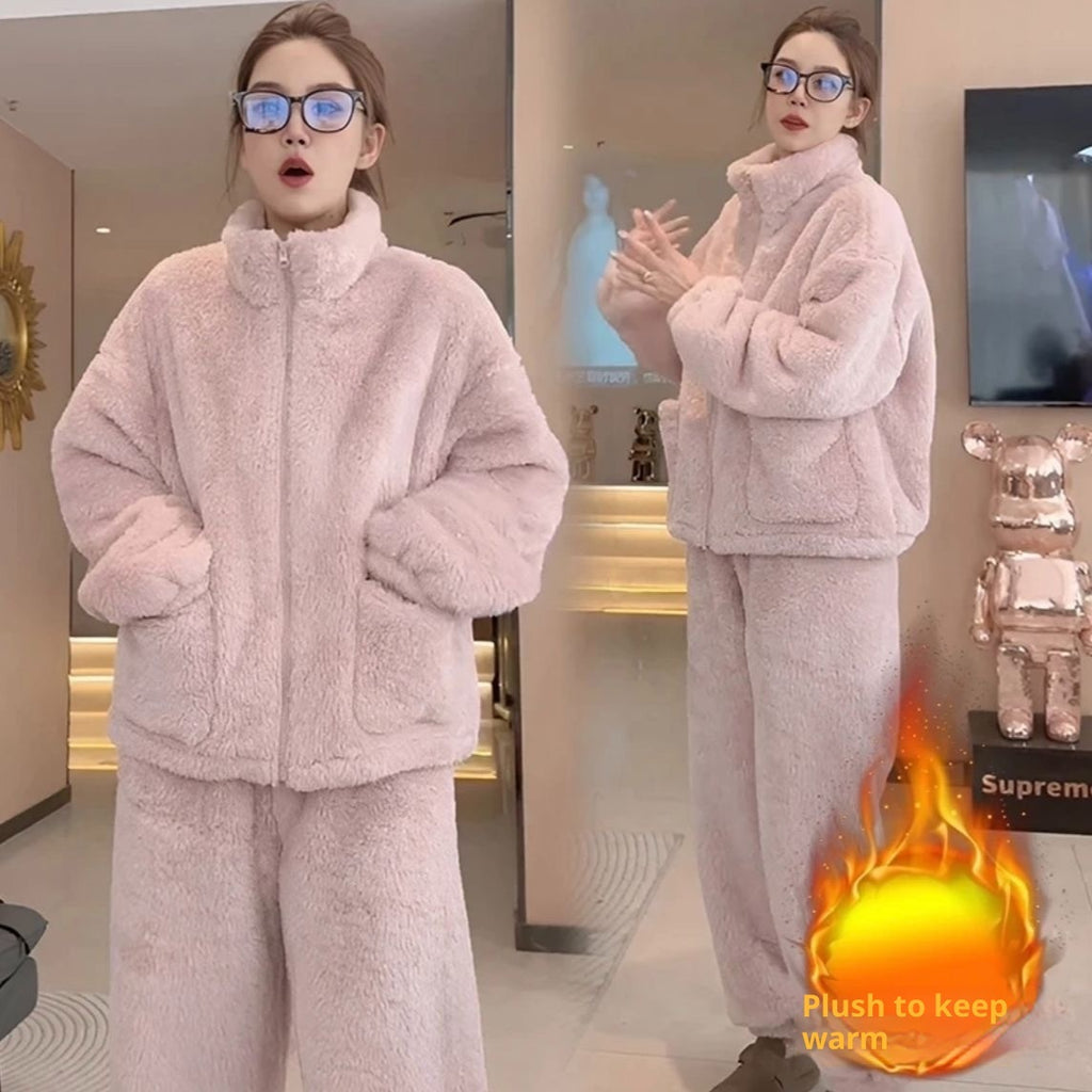 Thickened Set High-neck Wearable Women's Home Pajamas Casual